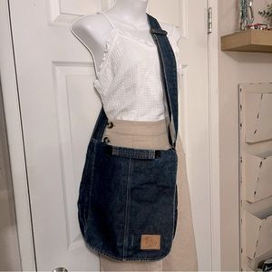 WB Dark Denim Crossbody Laptop Bad Purse